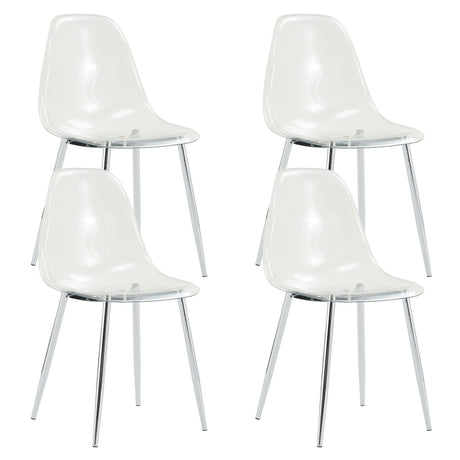 Modern Minimalist Transparent Dining Chair - 6-Piece Set HouseOfZazla