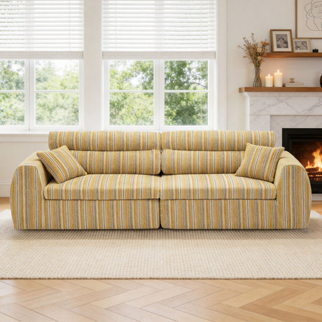3 Seater, Couch With Throw Pillows For Living Room HouseOfZazla