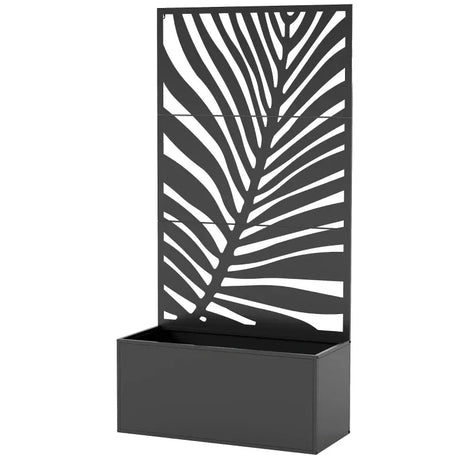 Outdoor Raised Garden Bed with Privacy Screen and Metal Planter Box HouseOfZazla