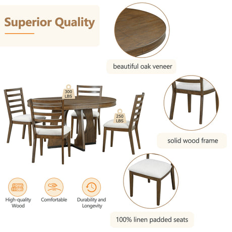 Round Dining Table Set For 4 With Chairs HouseOfZazla