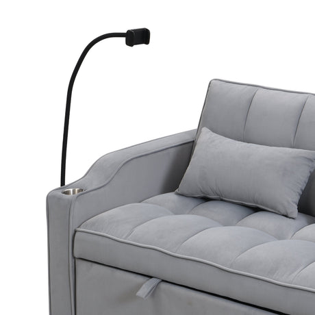 Modern Velvet Loveseat Futon Sofa Couch with Pullout Bed HouseOfZazla