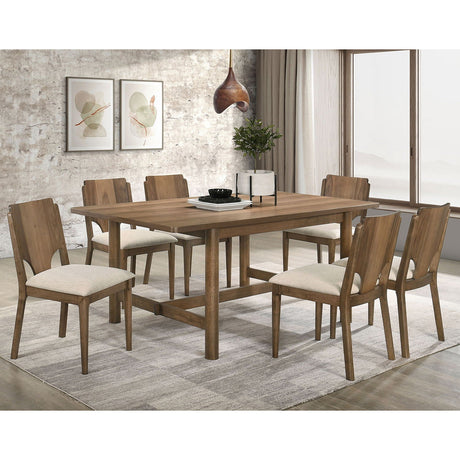 Graham - 7 Piece Rectangular Dining Table Set - Walnut HouseOfZazla