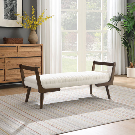 Mid-Century Bench With Wood Legs HouseOfZazla