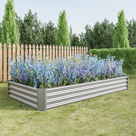 Raised Garden Bed Kit - Metal 7.6x3.7x0.98 ft HouseOfZazla