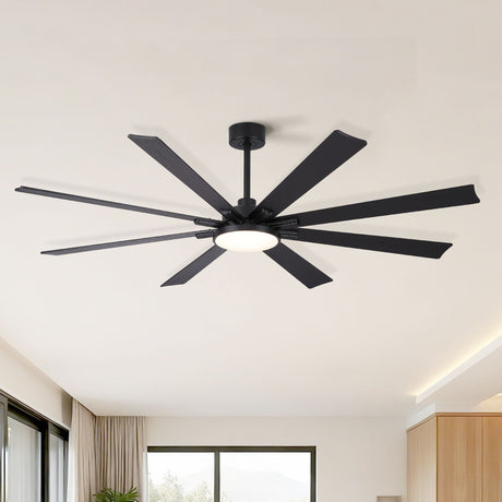 Large Ceiling Fan With Dimmable LED Light 8 Blades Remote Control, Reversible DC Motor HouseOfZazla