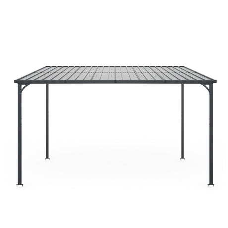 Outdoor Pergola 12' x 8' Galvanized Steel Lean-to Wall-Mounted HouseOfZazla