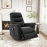 Manual Recliner Chair With 8-Point Massage and Swivel Function