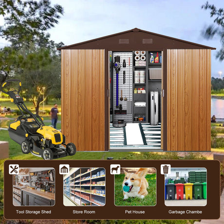 Outdoor Metal Storage Shed With Floor Base HouseOfZazla