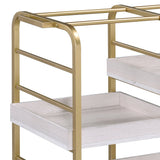 Vorrik Gold & White Washed Finish Serving Cart