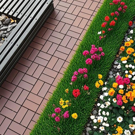 Plastic Interlocking Deck Tiles Patio Deck Tiles Waterproof Outdoor Use HouseOfZazla