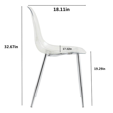 Modern Minimalist Transparent Dining Chair - 6-Piece Set HouseOfZazla
