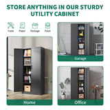 Heavy Metal Garage Storage Cabinet With Locking Doors, Steel, Adjustable Shelves