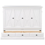 Solid Pine Murphy Bed Chest Cube Cabinet Bed With Charging Station And Large Storage Drawer For Home Office Or Small Room