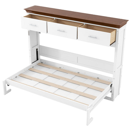 Twin Size Murphy Bed With 3 Drawers - White HouseOfZazla