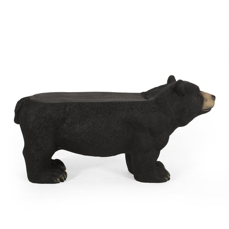 MGO Bear Bench, Concrete Outdoor Bench, Matte Black HouseOfZazla