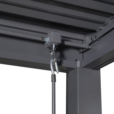 Byron Black Outdoor Pergola Aluminum with Adjustable Louvered Roof HouseOfZazla