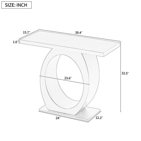 Console Table With Oval Base And Reinforced Bottom Plate HouseOfZazla