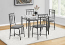 5 Pieces Dining Table Set, Small, Rectangular HouseOfZazla