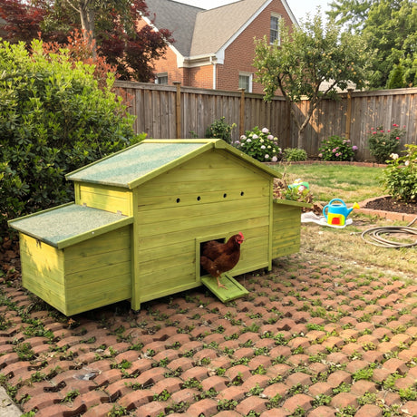 70" Large Wooden Chicken Coop with 2 Nesting Boxes and Waterproof Roof HouseOfZazla