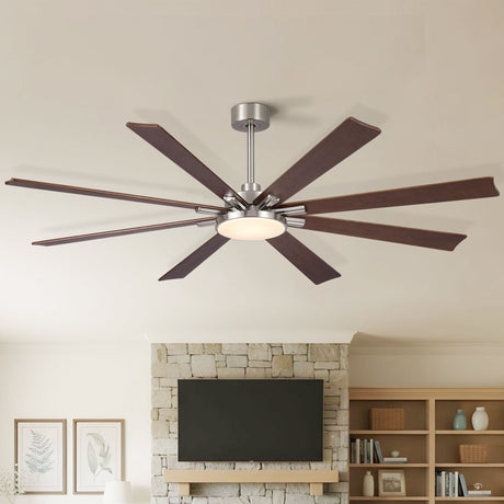 Large Ceiling Fan With Dimmable LED Light 8 Blades Remote Control, Reversible DC Motor HouseOfZazla
