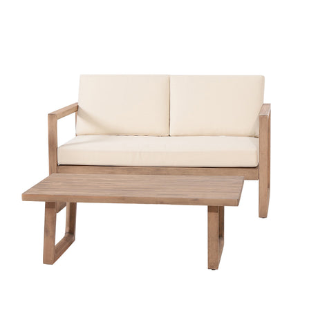 4-Pieces Acacia Wood Patio Furniture Set HouseOfZazla