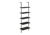 5-Tier Ladder Bookshelf with Marble Look for Office & Home