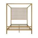 Canopy Bed With Tall Upholstered Headboard, 4 Poster Frame HouseOfZazla