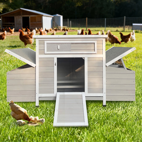 Large Wooden Chicken Coop Outdoor Hen House with Nesting Boxes HouseOfZazla