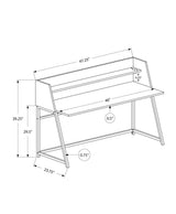 Computer Desk for Home Office with Marble Look and Storage Shelves