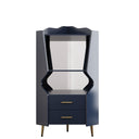 Corner Bar Cabinet With Mirrored Back, 2 Open Shelves & 2 Drawers HouseOfZazla