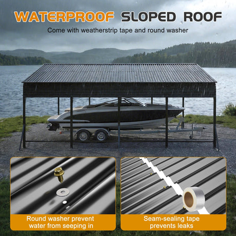 20'x20' Galvanated Steel Carport Canopy HouseOfZazla