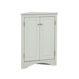 Triangle Bathroom Storage Cabinet With Adjustable Shelves, Freestanding Floor Cabinet For Home Kitchen