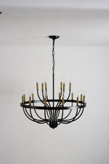 15-Light Industrial Iron Candle Chandelier Modern Farmhouse Pendant Light