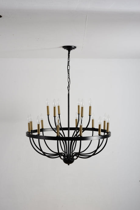 15-Light Industrial Iron Candle Chandelier Modern Farmhouse Pendant Light HouseOfZazla