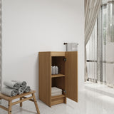 Slim Freestanding Bathroom Storage Cabinet - Light Oak