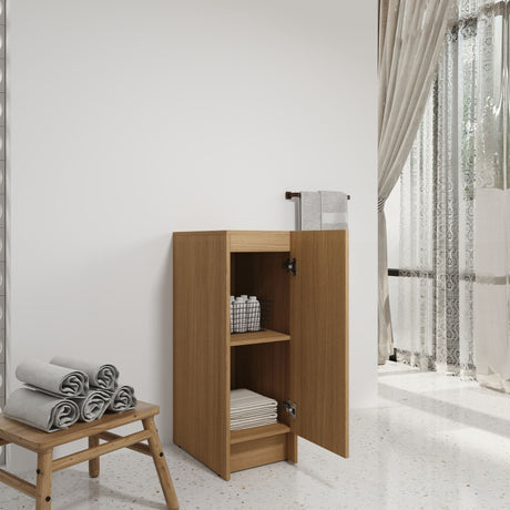 Slim Freestanding Bathroom Storage Cabinet - Light Oak HouseOfZazla