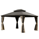 10' x 14' Hardtop Gazebo with Galvanized Steel Double Roof HouseOfZazla