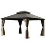10' x 14' Hardtop Gazebo with Galvanized Steel Double Roof HouseOfZazla