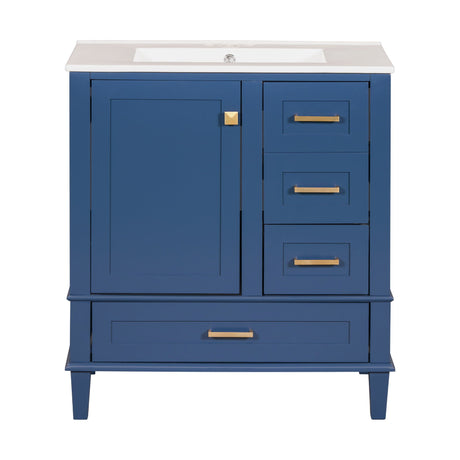 Bathroom Vanity, Modern Bathroom Cabinet With Sink Combo Set, Bathroom Storage Cabinet With A Soft Closing Door And 3 Drawers, Solid Wood Frame HouseOfZazla
