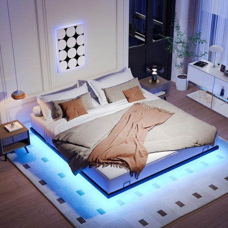 Floating Bed Frames With LED Lights HouseOfZazla