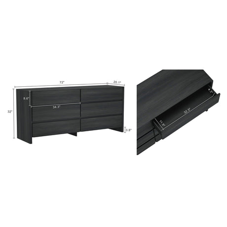 Linda - Double Wide Dresser With 6 Drawers HouseOfZazla