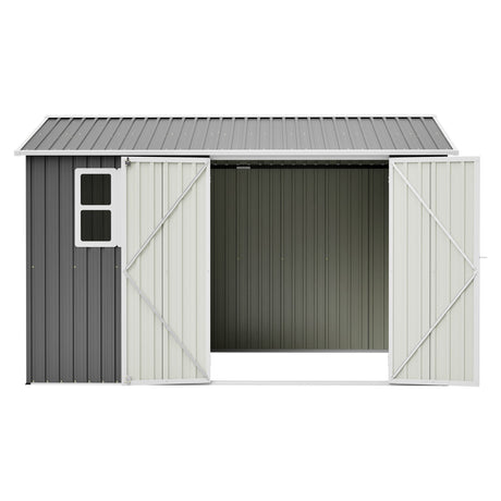 10'x8' Oversized Steel Storage Shed with Window and Lockable Doors HouseOfZazla