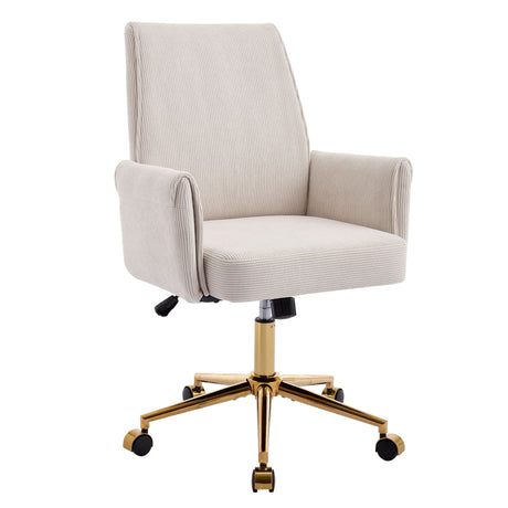 Ergonomic Mid-Back Office Chair With Gold Base HouseOfZazla