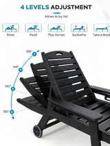 HDPE Chaise Lounge Chair Outdoor with Adjustable Backrest