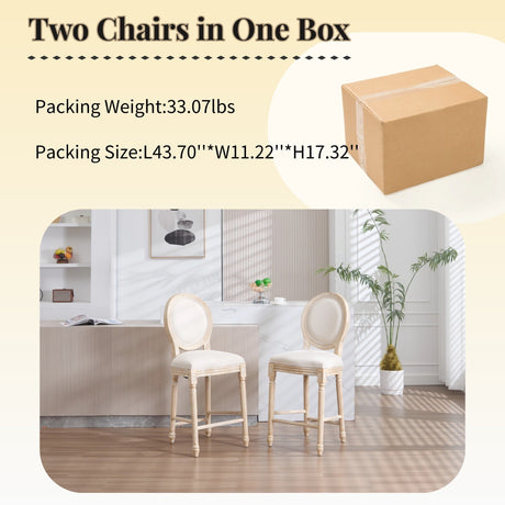 French Country 26'' Height Bar Chairs Set of 2 HouseOfZazla