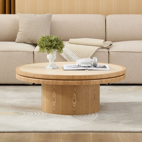 35.43 Inch Round Coffee Table with Sintered Stone Top HouseOfZazla