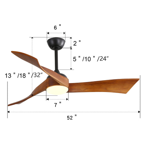 Ceiling Fan With Reversible DC Motor - Black HouseOfZazla