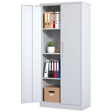 Heavy Metal Garage Storage Cabinet With Locking Doors, Steel, Adjustable Shelves HouseOfZazla