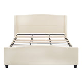 King Size Bed Frame with Upholstered Teddy Velvet Headboard