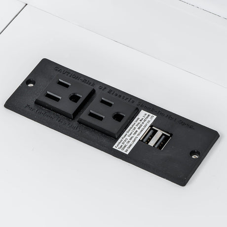 Murphy Bed With Desk, LED Light And USB Charging Station HouseOfZazla